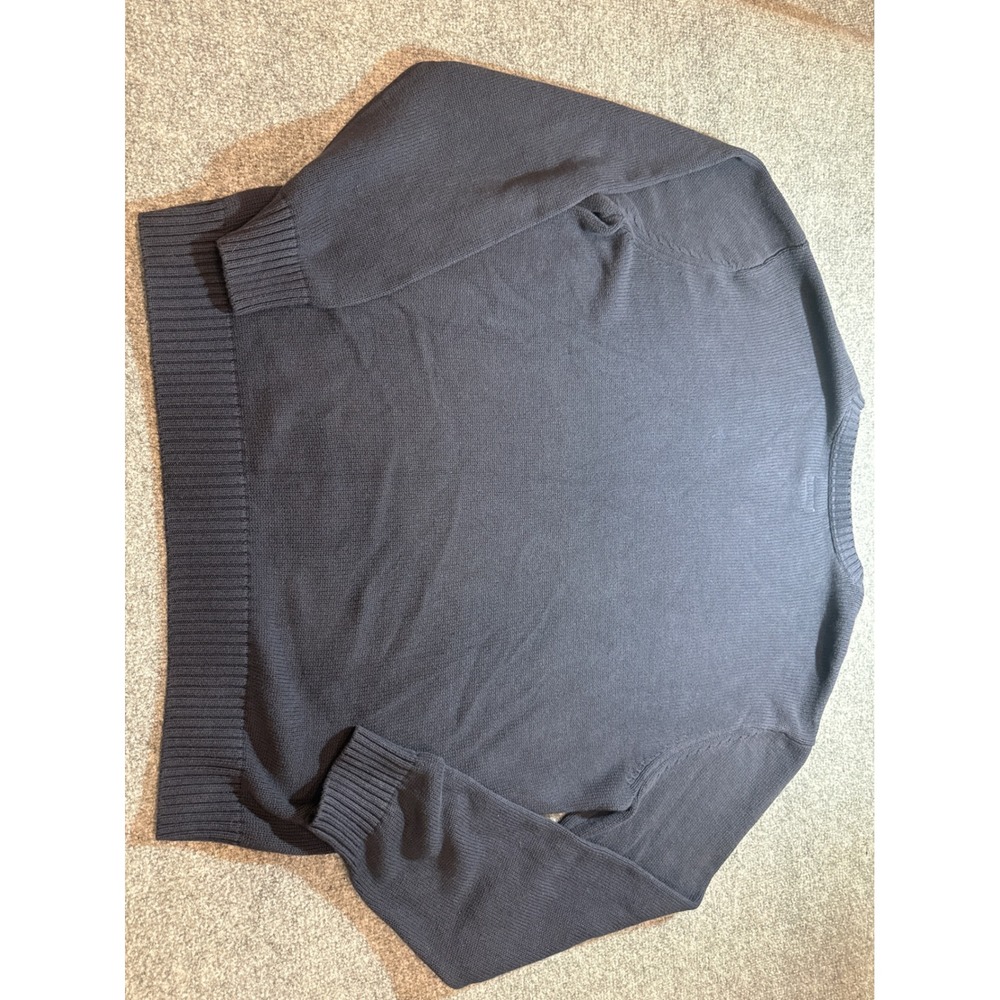 Vintage St Johns Bay Mens XXL Navy Blue Cotton Knit Sweater 90s Diamond Texture - Picture 7 of 7